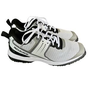 SQAIRZ Speed Mesh men's athletic white, black golf shoes size 13